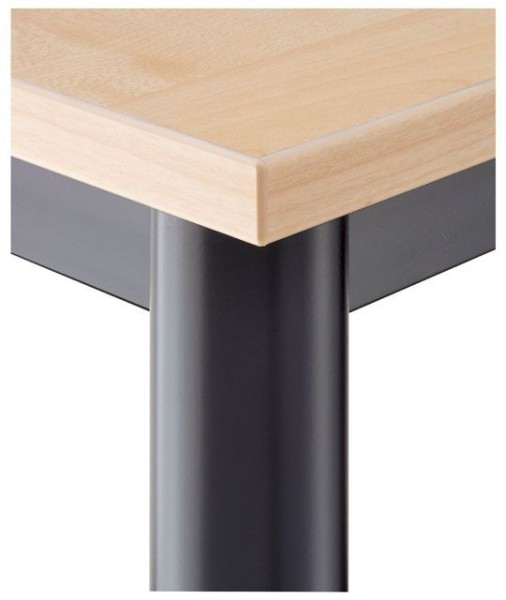 Konferenztisch gerade 80 cm, Tischfüße in Schwarz